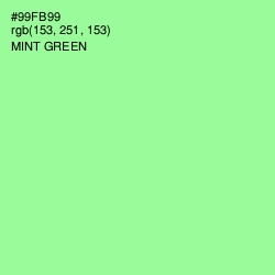 #99FB99 - Mint Green Color Image