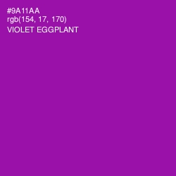 #9A11AA - Violet Eggplant Color Image