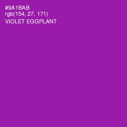 #9A1BAB - Violet Eggplant Color Image