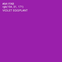 #9A1FAB - Violet Eggplant Color Image