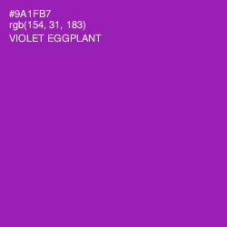 #9A1FB7 - Violet Eggplant Color Image