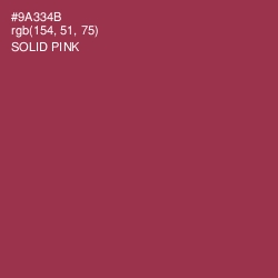 #9A334B - Solid Pink Color Image