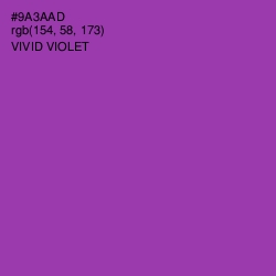 #9A3AAD - Vivid Violet Color Image