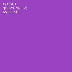 #9A42C1 - Amethyst Color Image