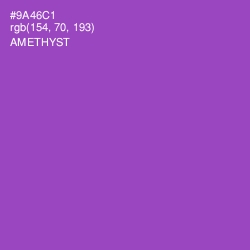 #9A46C1 - Amethyst Color Image