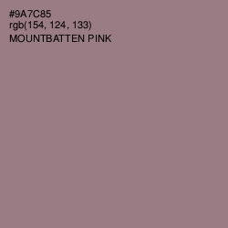 #9A7C85 - Mountbatten Pink Color Image