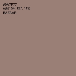 #9A7F77 - Bazaar Color Image