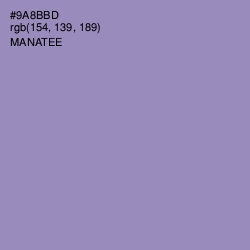 #9A8BBD - Manatee Color Image