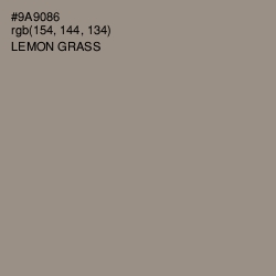 #9A9086 - Lemon Grass Color Image