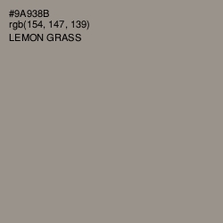 #9A938B - Lemon Grass Color Image