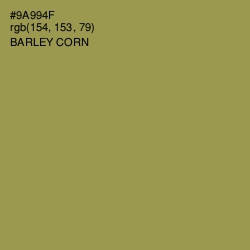 #9A994F - Barley Corn Color Image