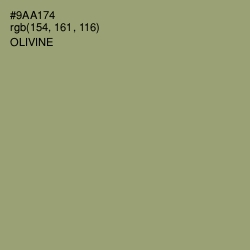 #9AA174 - Olivine Color Image