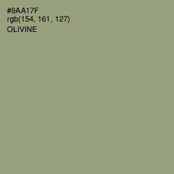 #9AA17F - Olivine Color Image