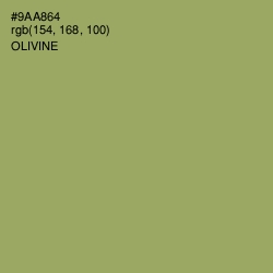 #9AA864 - Olivine Color Image