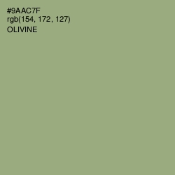 #9AAC7F - Olivine Color Image