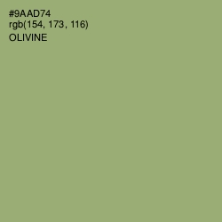 #9AAD74 - Olivine Color Image