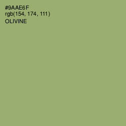 #9AAE6F - Olivine Color Image