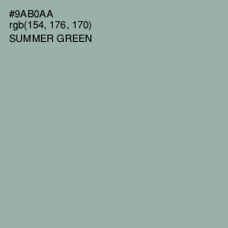 #9AB0AA - Summer Green Color Image