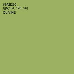 #9AB260 - Olivine Color Image