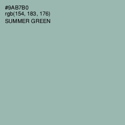 #9AB7B0 - Summer Green Color Image