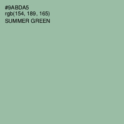 #9ABDA5 - Summer Green Color Image