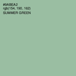 #9ABEA2 - Summer Green Color Image