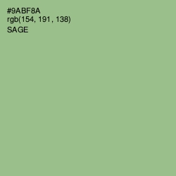 #9ABF8A - Sage Color Image