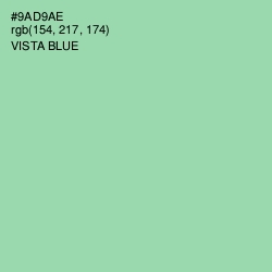 #9AD9AE - Vista Blue Color Image