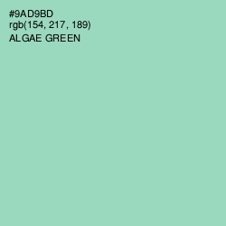 #9AD9BD - Algae Green Color Image
