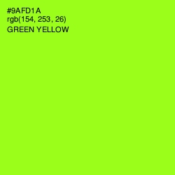 #9AFD1A - Green Yellow Color Image