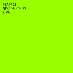 #9AFF02 - Lime Color Image