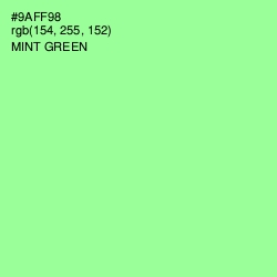 #9AFF98 - Mint Green Color Image