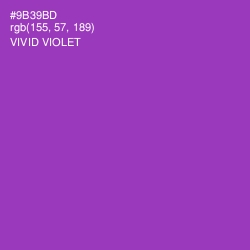 #9B39BD - Vivid Violet Color Image