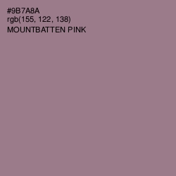 #9B7A8A - Mountbatten Pink Color Image