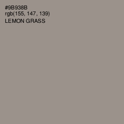 #9B938B - Lemon Grass Color Image