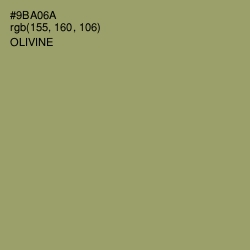 #9BA06A - Olivine Color Image