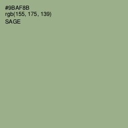 #9BAF8B - Sage Color Image