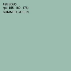 #9BBDB0 - Summer Green Color Image