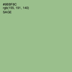 #9BBF8C - Sage Color Image