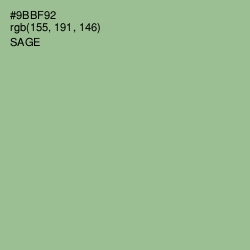 #9BBF92 - Sage Color Image