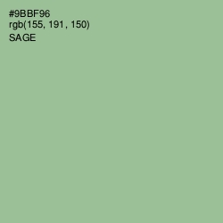 #9BBF96 - Sage Color Image