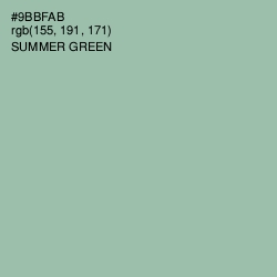 #9BBFAB - Summer Green Color Image