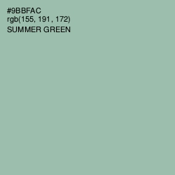 #9BBFAC - Summer Green Color Image