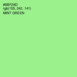 #9BF28D - Mint Green Color Image