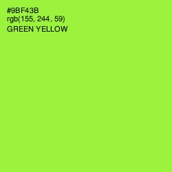 #9BF43B - Green Yellow Color Image