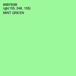 #9BF89B - Mint Green Color Image
