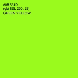 #9BFA1D - Green Yellow Color Image