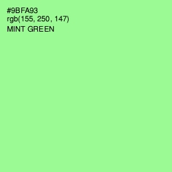 #9BFA93 - Mint Green Color Image