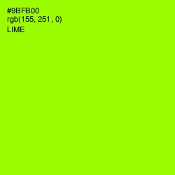 #9BFB00 - Lime Color Image