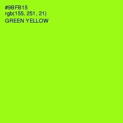 #9BFB15 - Green Yellow Color Image